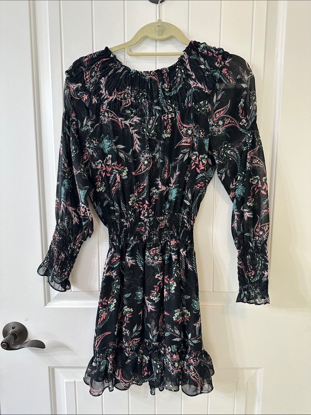 Misa Los Angeles Black Floral Dress Size-XS